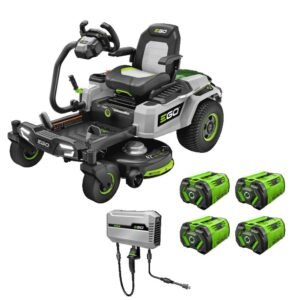 EGO POWER 42 Zero Turn Radius Lawn Mower Kit with e-STEER Technology with 4 x 12Ah Batteries & Charger