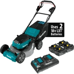 Makita 18V X2 (36V) LXT LithiumIon Brushless Cordless 18in Self Propelled Lawn Mower Kit with 4 Batteries 5.0Ah